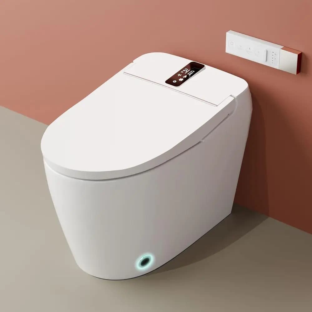 WC Intelligente - Apertura/Chiusura Automatica, Design Allungato, Display LED, WC a Altezza Confortevole, Sensore di Movimento, Sistema di Lavaggio Automatico, Sedile Riscaldato