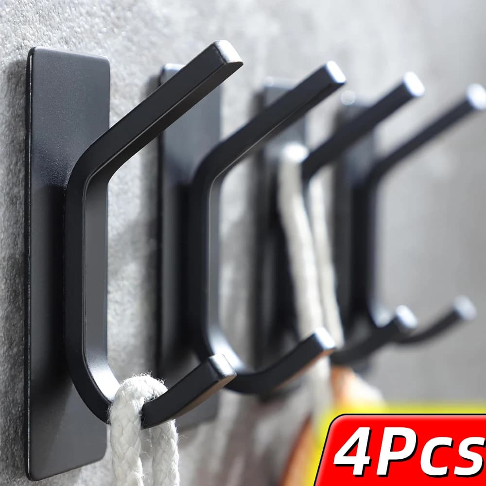 Gancio Adesivo per Appendere Oggetti, Gancio in Acciaio Inossidabile, Appendiabiti da Parete per Bagno e Cucina, Porta Asciugamani Adesivo da Muro