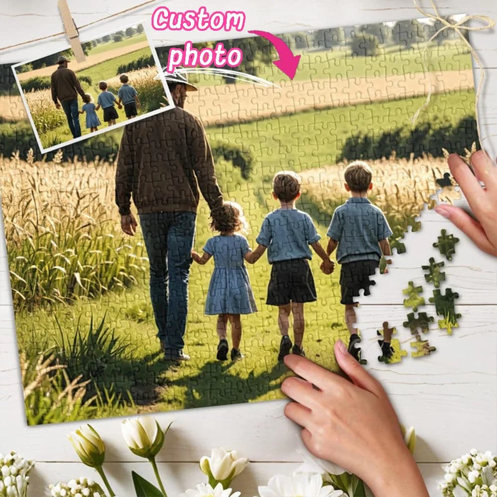35/300/500/1000pcs, Wooden customized photo puzzle, DIY gift creativity, customized portrait puzzle, anniversary gift