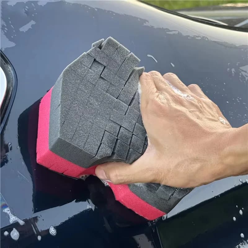 Spugna per autolavaggio addensata bicolore Spugna per pulizia auto Blocco a nido d'ape Spugna per pulizia corallo Prodotti di bellezza per auto