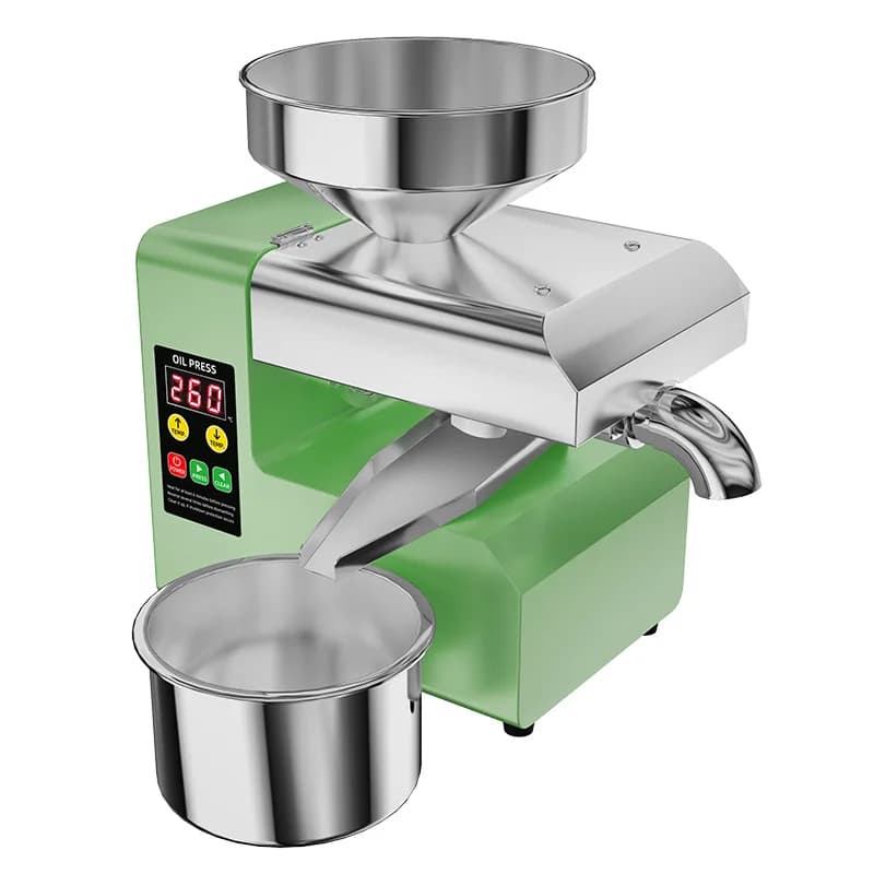 New Design R6S Stainless Steel Body Green Baked Paint Appearance Peanut Sesame Soybean Mustard Oil Press Machine Oil Presser