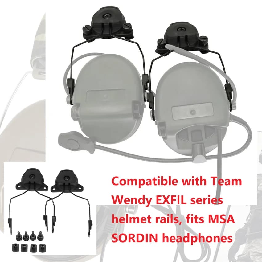 HEARGEAR Tactical Headset Stand Adapter for Team Wendy EXFIL Serie Helmet Rail for MSA SORDIN Headset Airsoft Shooting Headphone