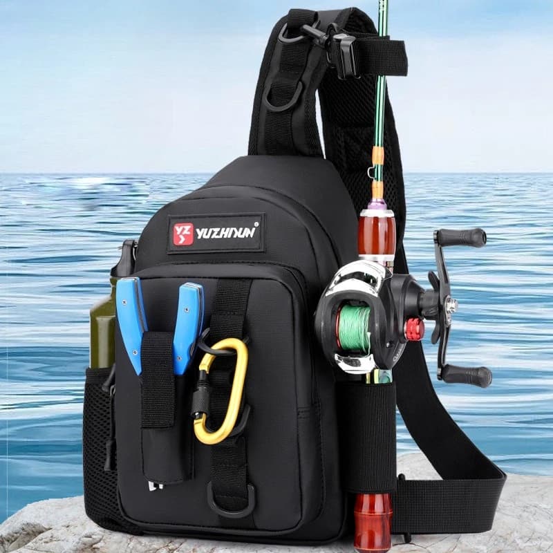 Nuova borsa da pesca multifunzionale impermeabile Inserimento per canna portatile Borsa da pesca in mare Forniture per attrezzi da pesca all'aperto