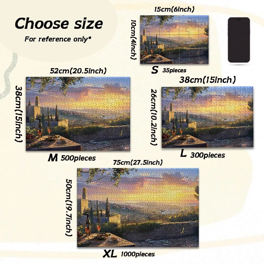 Puzzle Personalizzato con Foto, Castello, 35/300/500/1000 Pezzi, Poster Personalizzato, Puzzle Antistress