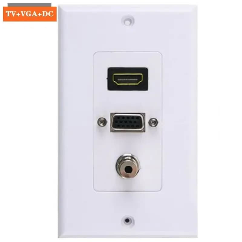 Pannello VGA Compatibile HDMI con Presa Audio DC3.5 Femmina Senza Saldatura, Presa Diretta a Muro per Computer, Connettore ad Alta Definizione