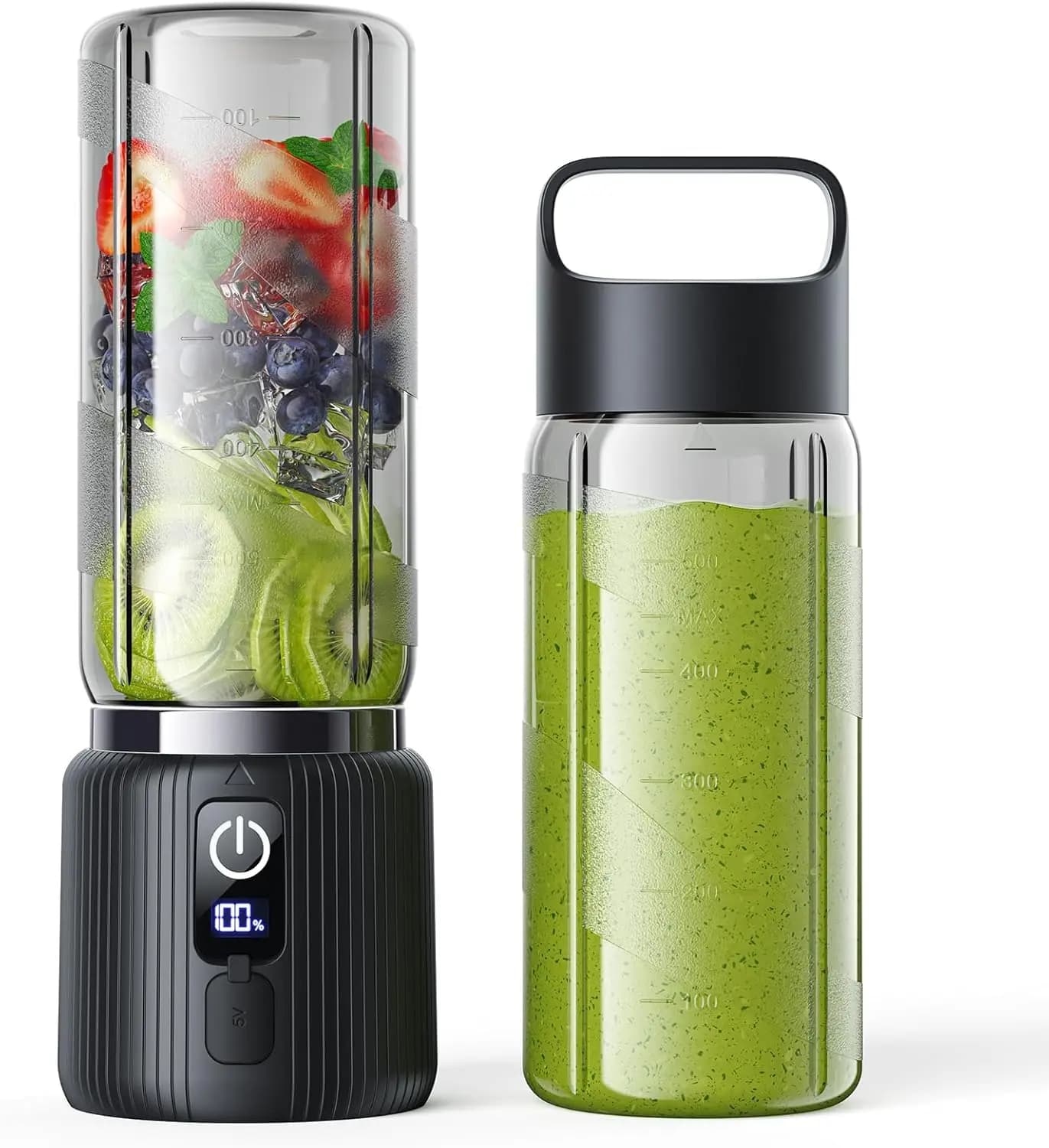 Portable Blender, Small Mixer for Frullati and Smoothie with 8 Blades, Compact Personal Blender with LED