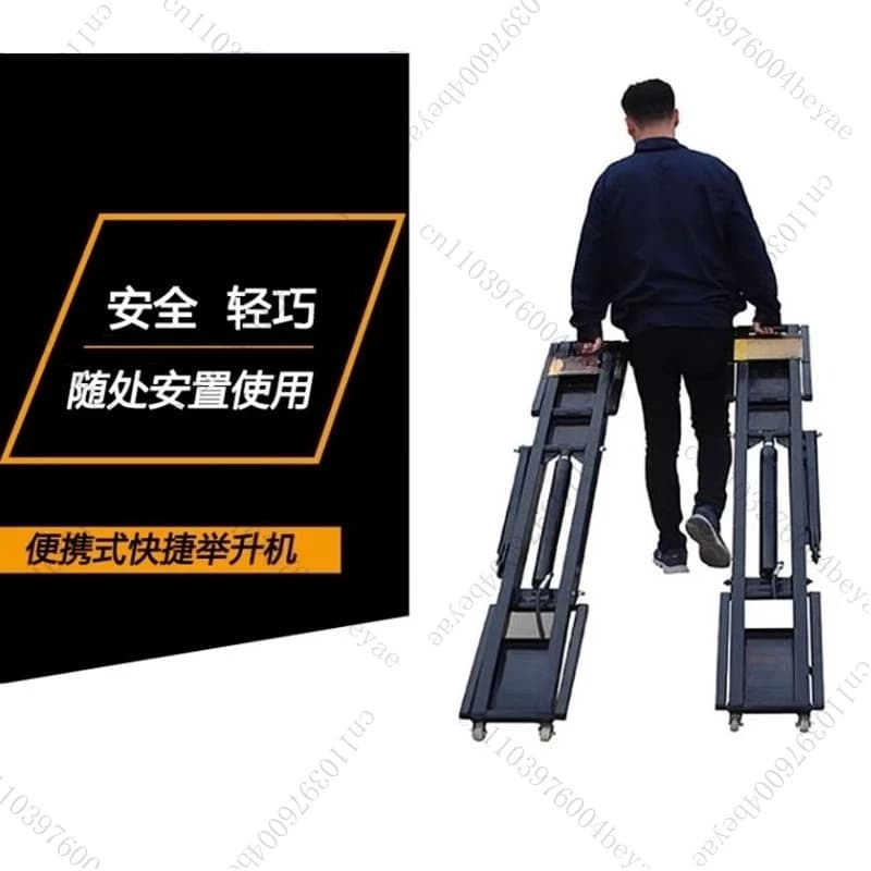Sollevatore per auto Sollevatore a forbice portatile mobile basso Piattaforma elevatrice automatica Riparazione rapida