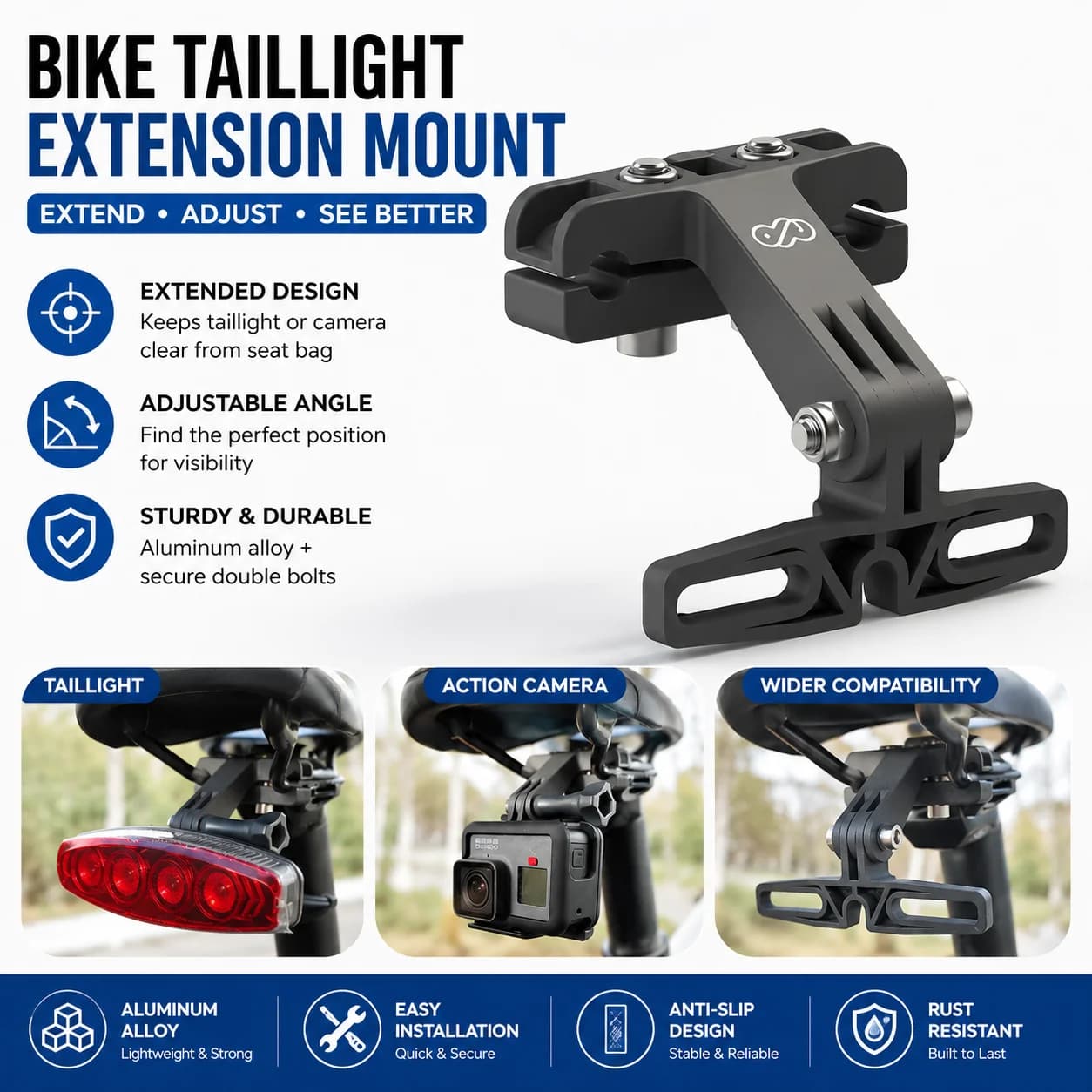 EBike Electric Bicycle Tail Light Saddle Support Bicycle Lamp Bracket for Gopro Cycling Taillight Mount Holder Cycling Parts