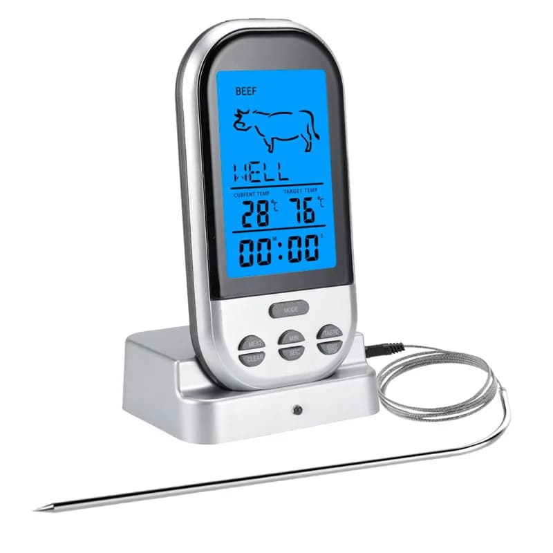 Wireless Bbq Timer Thermometer Kitchen Oven Food Thermometer Multifunctional Digital Display Bbq Electronic Thermometer