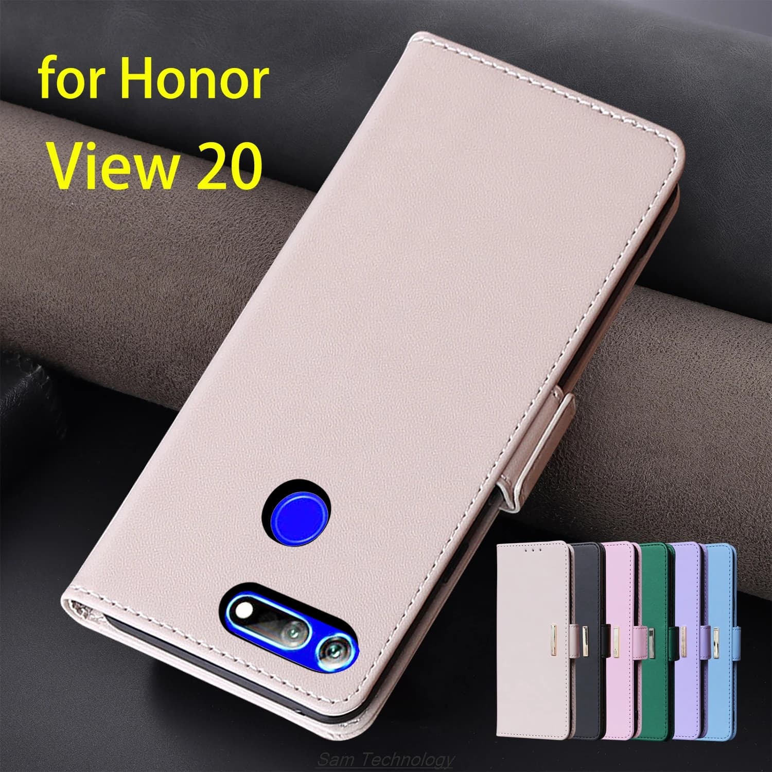 Custodia in pelle con fibbia magnetica per Huawei Honor View 20 View20 V20 Portafoglio RFID BLOCCO Flip Cover femminile Semplice Capa Fundas Coque