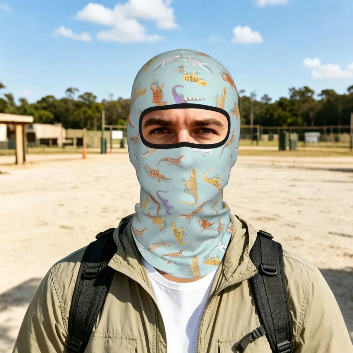 Bearded Dragon Blue Scatter Breathable Thin Balaclava Full Face Mask Sun Protection Neck Gaiter For Motorcycle Cycling Outdoor
