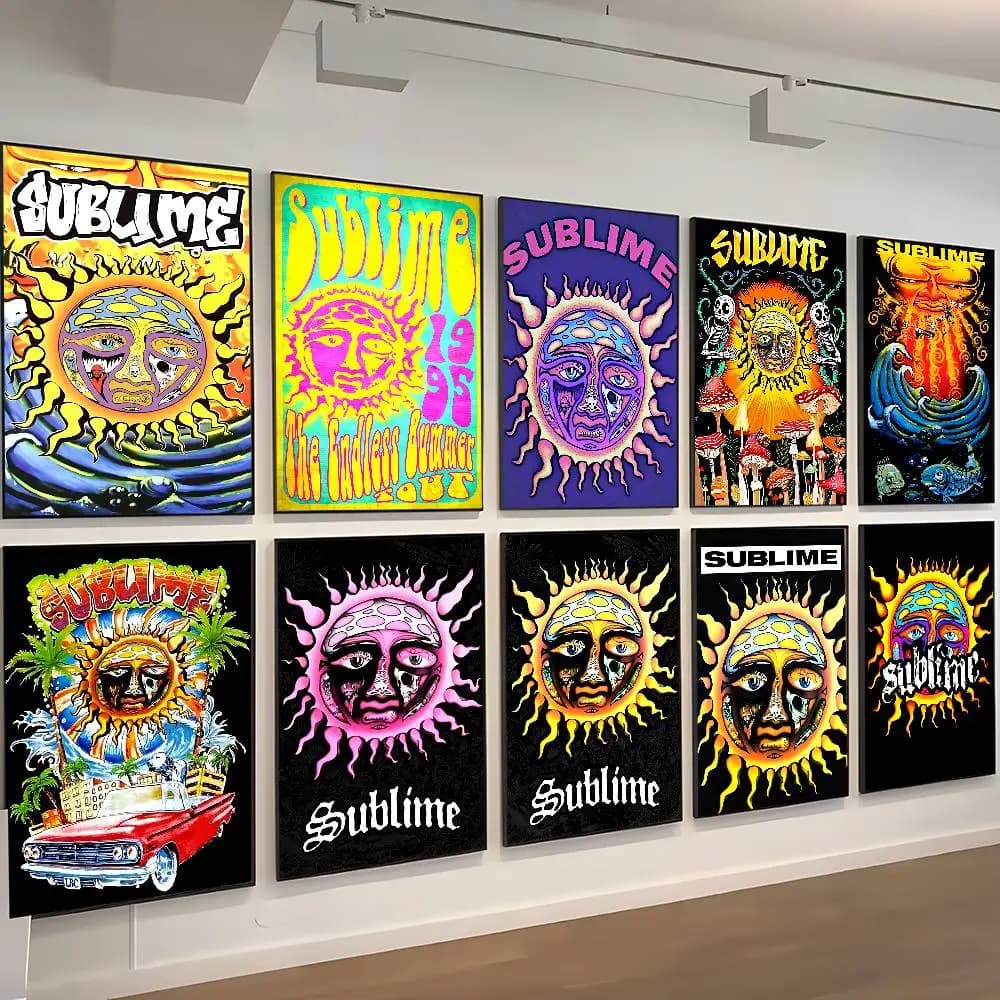 S-Sublime Classic Band DIY Sticky Poster Fancy Wall Sticker for Living Room Bar Decoration Wall Decor