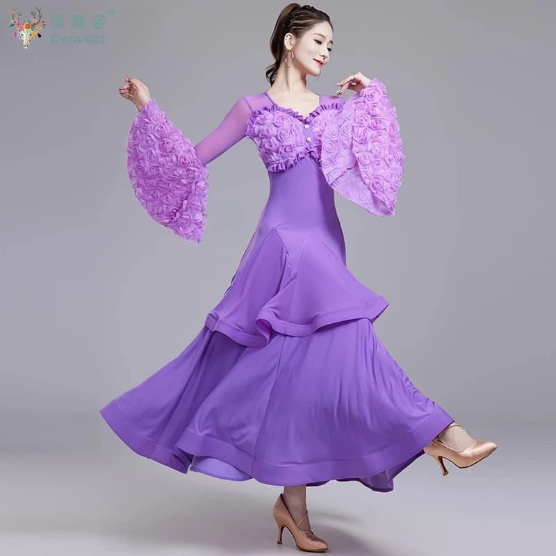 Costumi di danza sociale da sala Abiti da spettacolo sexy ed eleganti da donna Danza moderna Tango Valzer Foxtrot Abito da competizione