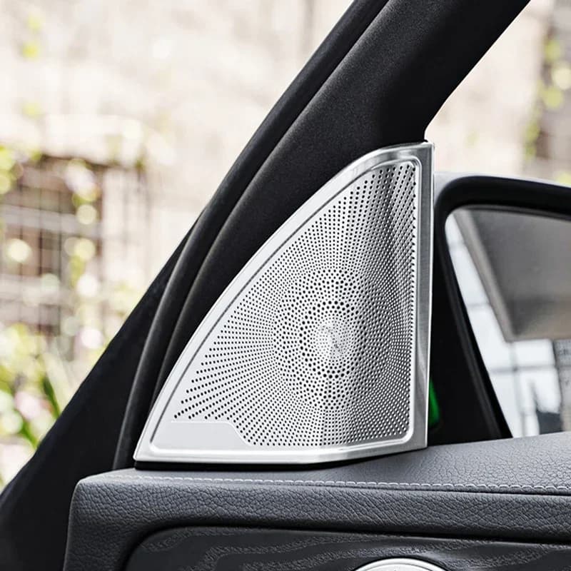 Acciaio inossidabile Car styling Porta Tweeter Altoparlante audio Copertura decorativa Trim Adesivo 3D per Mercedes Benz Classe C W205 GLC X253