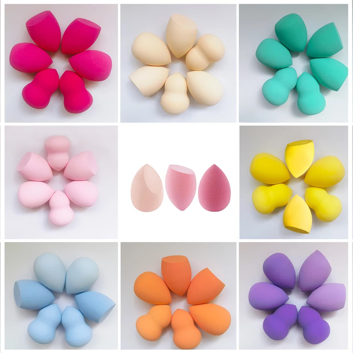 6 pezzi di spugna per trucco per crema per il viso e correttore in polvere macchina per il trucco in polvere accessori per strumenti per il trucco uova per il trucco all'ingrosso