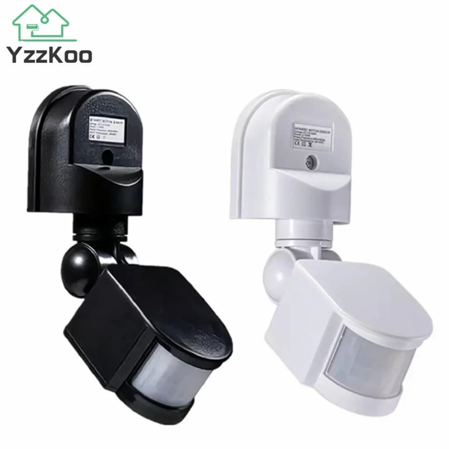 LED Light Motion Sensor 85-265V Automatic Infrared PIR Infrared Detector 180 Degree Rotating Outdoor Timer Switch Motion Sensor