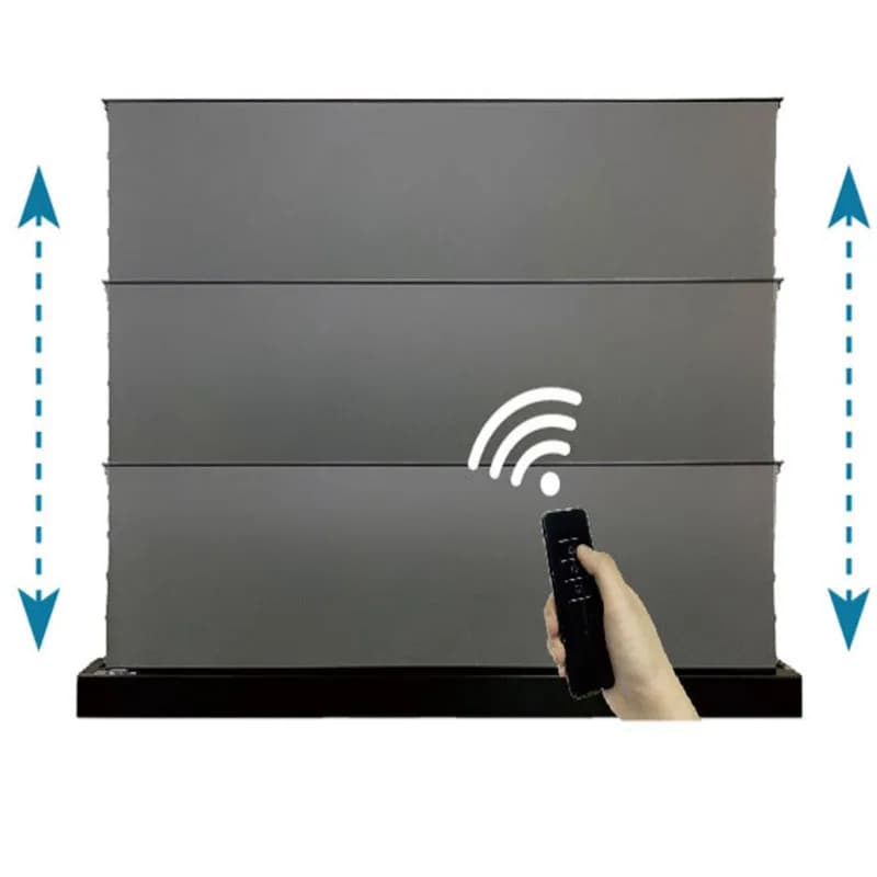 Schermo per proiettore a pavimento motorizzato 100" 120" Schermo per proiezione 16:9 con telecomando