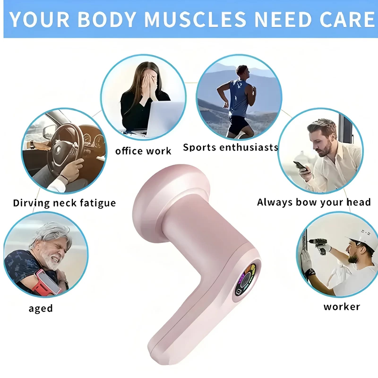 Anti Cellulite Massager 5 in 1 Portable Fascia Gun Neck Waist Shoulder Deep Percussion Fat Burner Muscle Massager for Depo