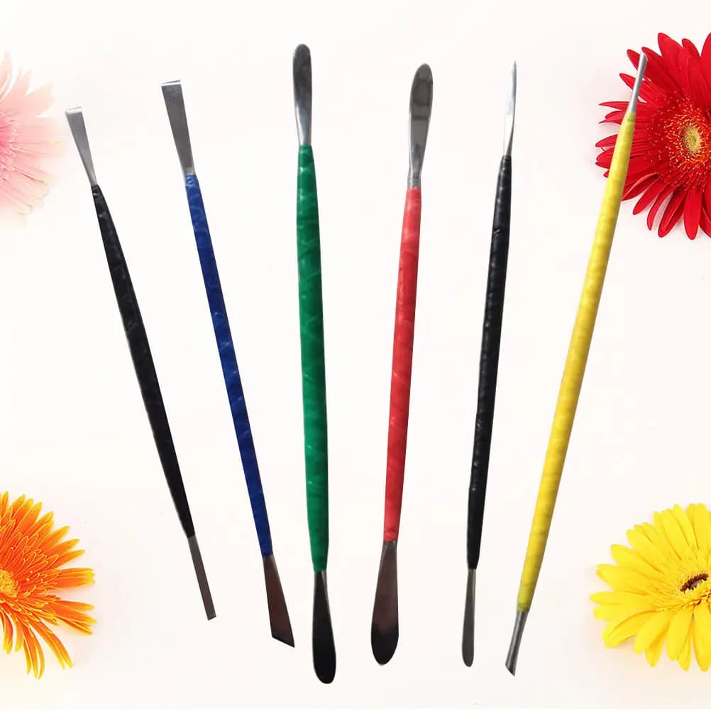 Set di 6 Utensili per Scultura in Acciaio Inossidabile a Doppia Testa per Progetti Artistici, Kit per Modellare Cera e Argilla, Strumenti per Intaglio in Metallo