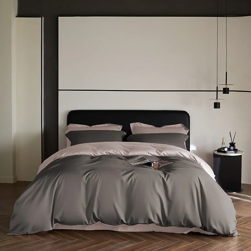 Set biancheria da letto premium in raso reversibile, morbido setoso, in cotone a fibra lunga, singolo, doppio, super king, copripiumino, lenzuola, federe