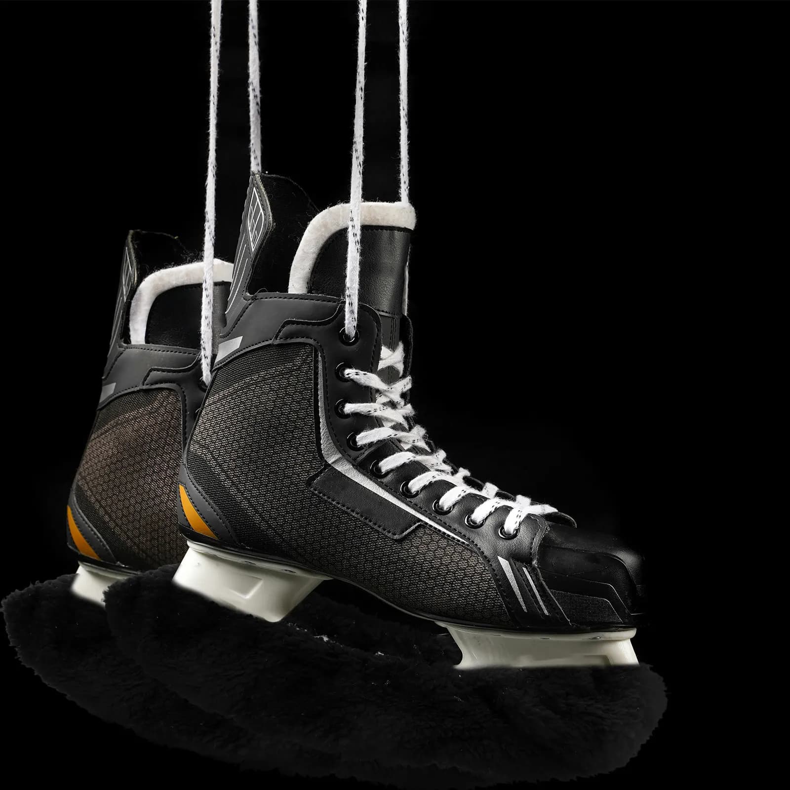 2 paia di coperture spesse per pattini da bambino, protezioni elastiche morbide che assorbono l'acqua, colore nero, taglia M, per pattini da hockey su ghiaccio