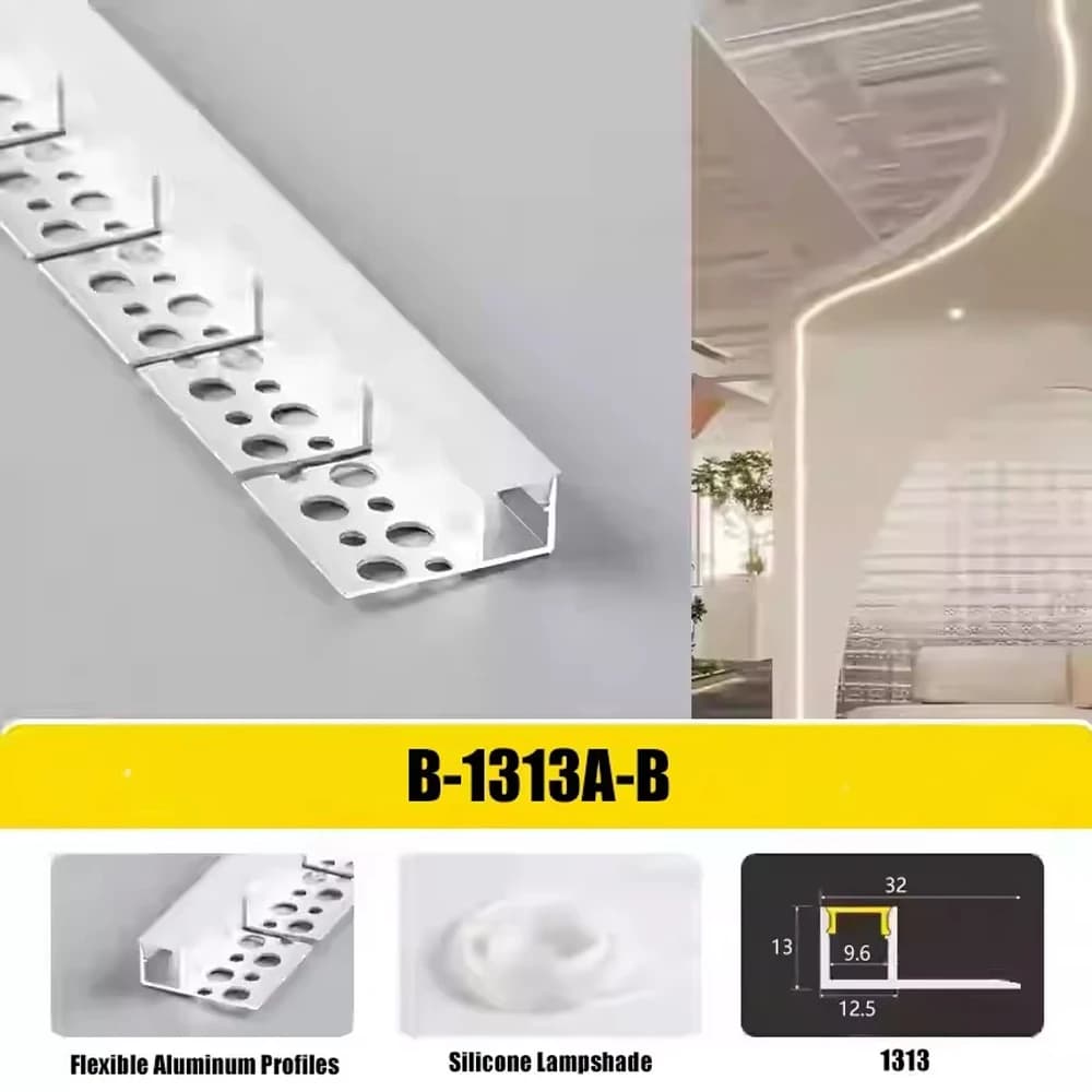 10 Pack 1M Bendable LED Aluminum Profile Flexible LED Channel Diffuser Curved Linear Light Bar Ceiling Indoor Decor Lighting