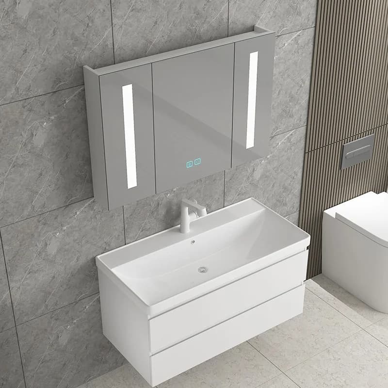 Specchio da parete in stile europeo, mobile da bagno moderno, semplice e modulare, di stile popolare.
