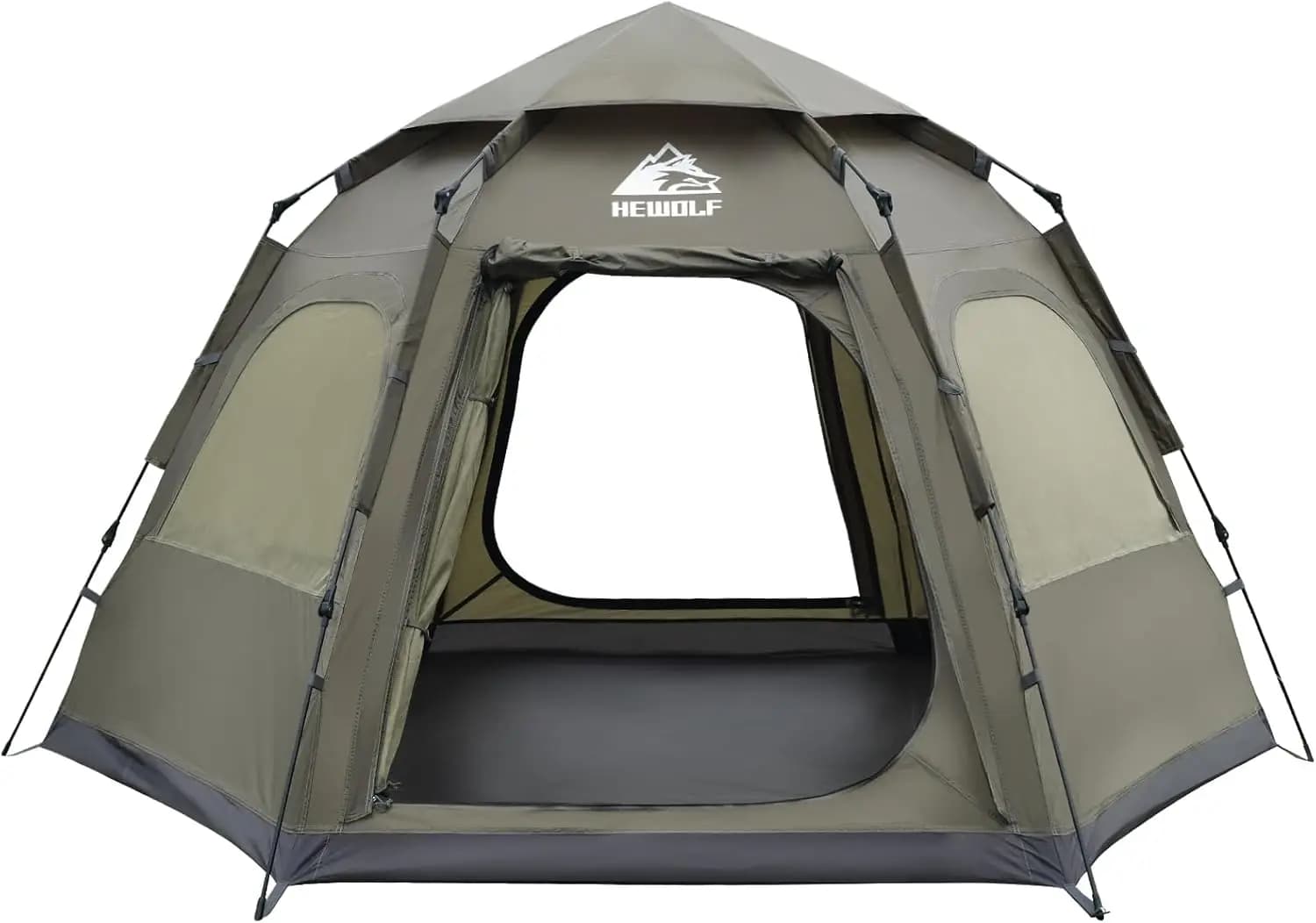 Tenda da campeggio istantanea per 2-4 persone, impermeabile, a cupola esagonale con 2 porte e facile da montare, ideale per escursioni e viaggi in famiglia