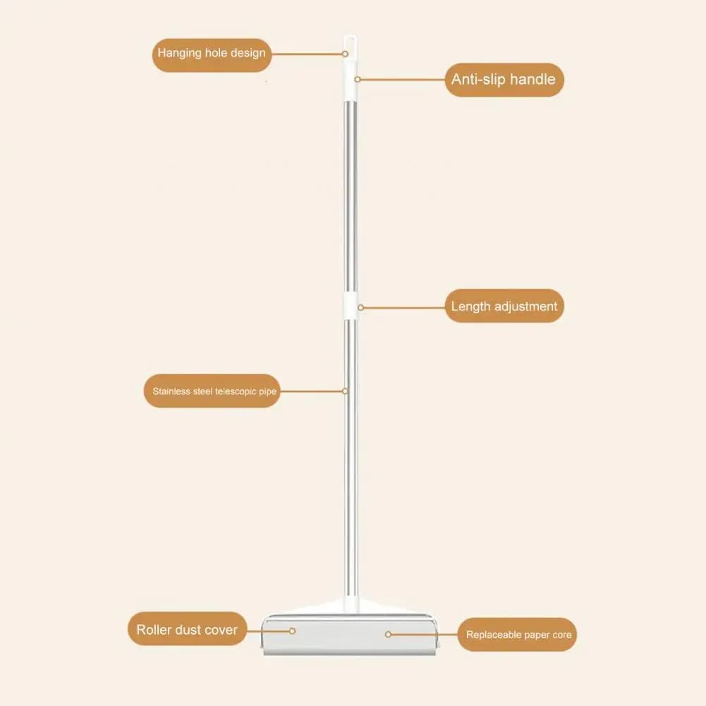 Retractable Handle Pet Hair Remover Retractable Handle Lint Roller Lightweight Adhesive Fluff Remover Sticky Hair for Clothes
