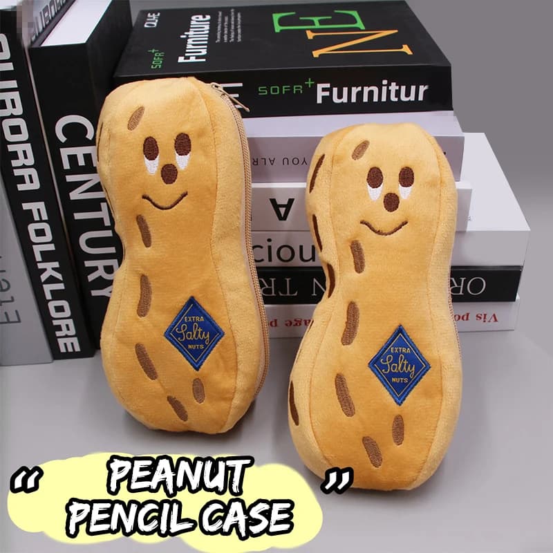 Cute Good Thing Happen Pencil Case Cosmetic Bag Plush Embroidery Pen Pouch Large Capacity School Supplies Stationery Storage Box