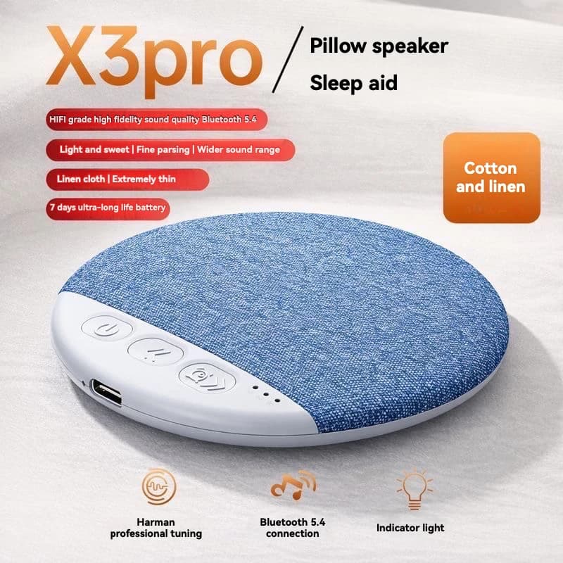 Altoparlante Sottocuscino per Dormire, Altoparlante Wireless Sottile, Altoparlante Portatile per Aiuto al Sonno con Stereo, Supporto per Profilo e Scheda TF