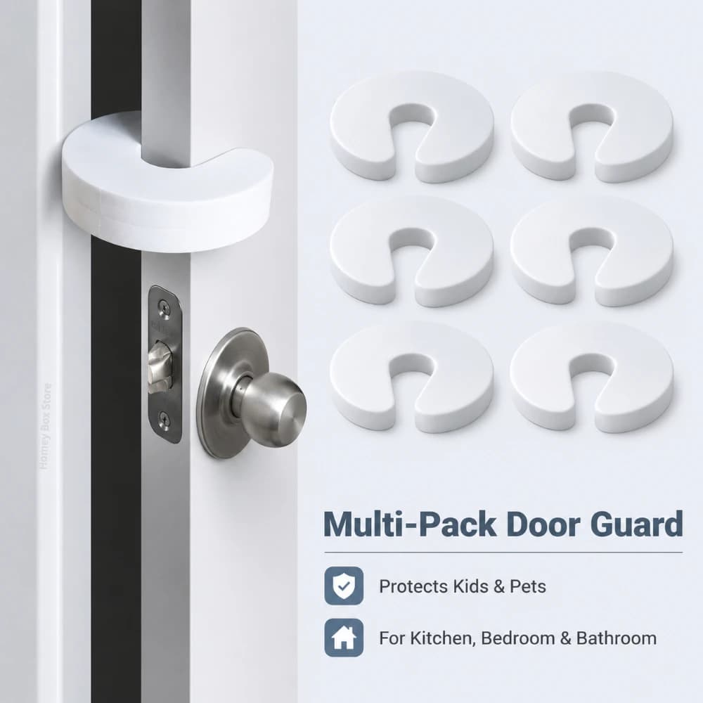 Practical Door Stopper Clip 2/4/6Pcs Soft Foam Finger Protector Anti-pinch Hardware for Home Kitchen and Bedroom Doors