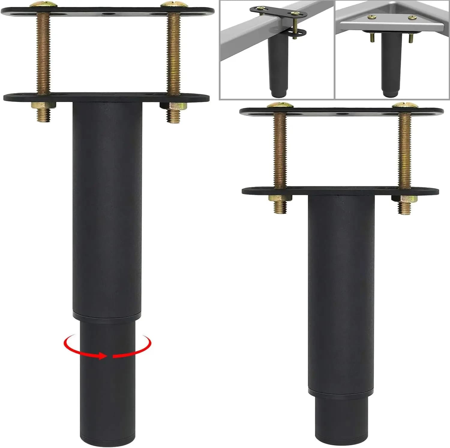 2 Gambe di Supporto Regolabili in Altezza per Letto, Piedini in Acciaio Resistente per Letti, Divani, Armadi (18-34 cm)
