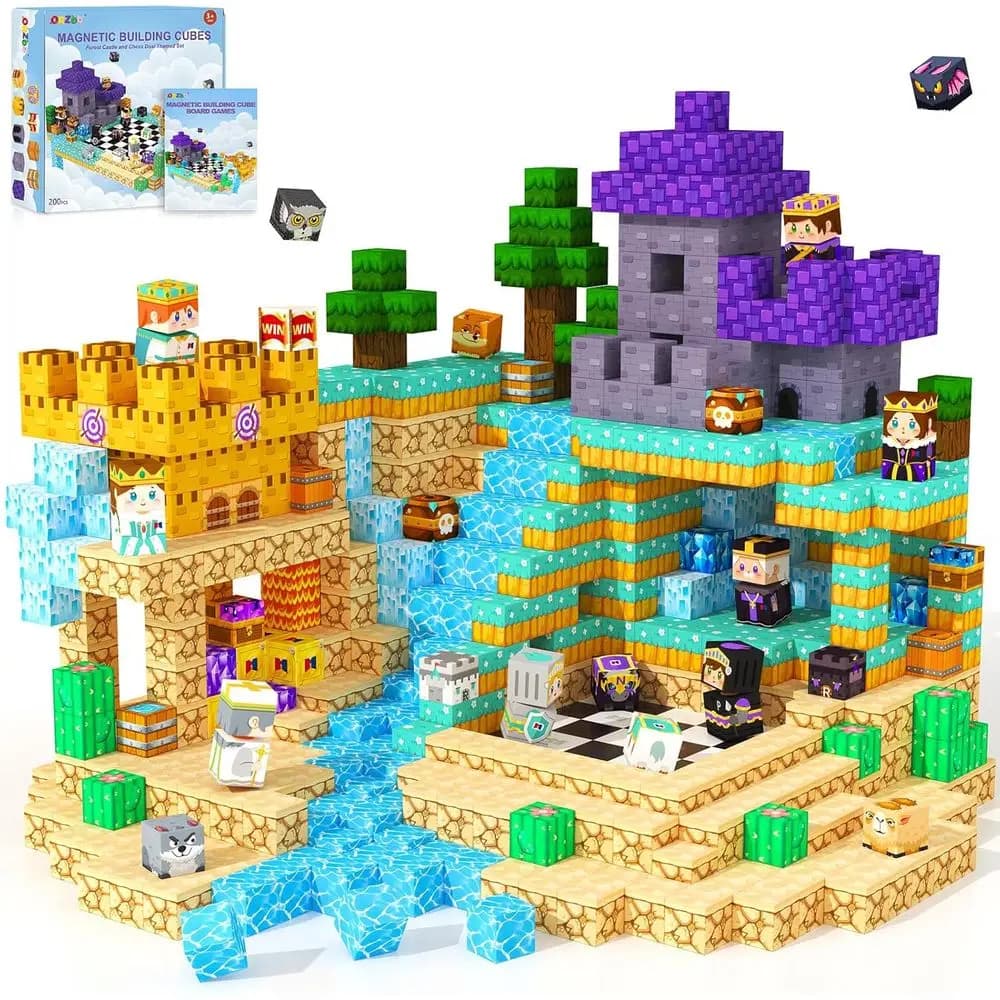 Set di blocchi magnetici per bambini: scacchi e giocattoli sensoriali ispirati al Montessori per bambini dai 3 anni in su