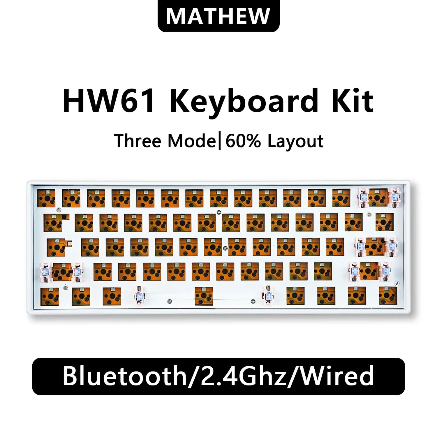Kit tastiera meccanica personalizzata HW61 / Ultra60 ISO 60% Gaming wireless RGB Bluetooth Tastiera meccanica da gioco fai da te 61 tasti