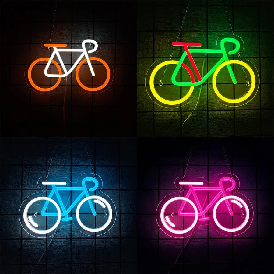 Insegna al neon a LED per bicicletta, il regalo definitivo per gli appassionati di sport, camera da letto, soggiorno, sala giochi, grotta d'uomo, club, arredamento del negozio.