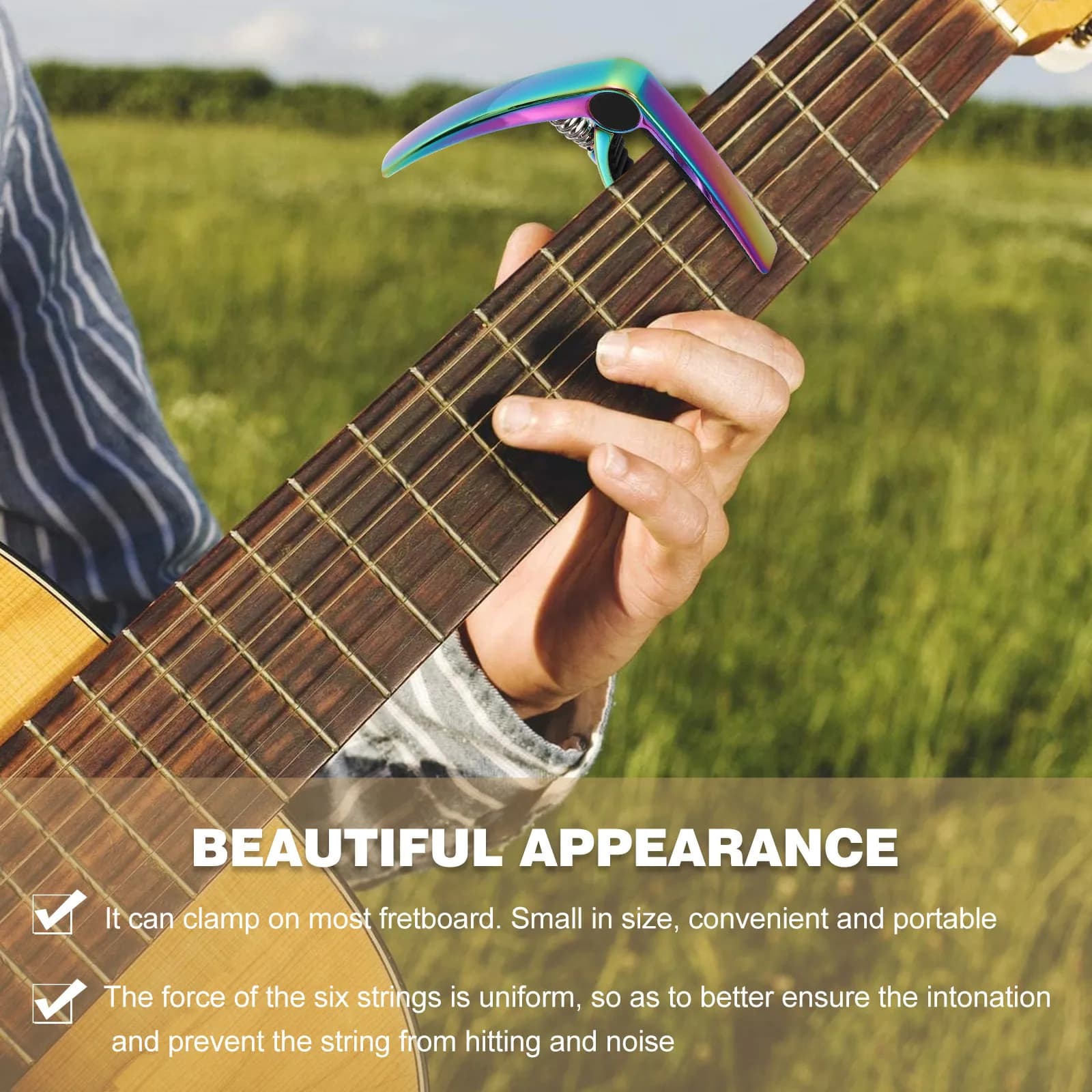 1 Pezzo Capotasto Universale per Chitarra in Lega a Sgancio Rapido per Chitarra Acustica Elettrica Folk Ukulele Adatto a Tutte le Larghezze di Tastiera Portatile