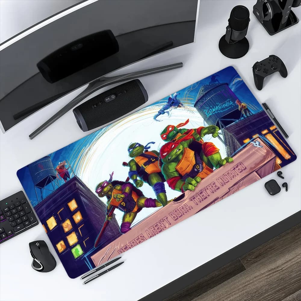 Tappetino per mouse Mutant MousePad antiscivolo T-Teenage Turtles Ninja Lockedge per ufficio, studenti, gaming, tappetino da scrittura grande e spesso