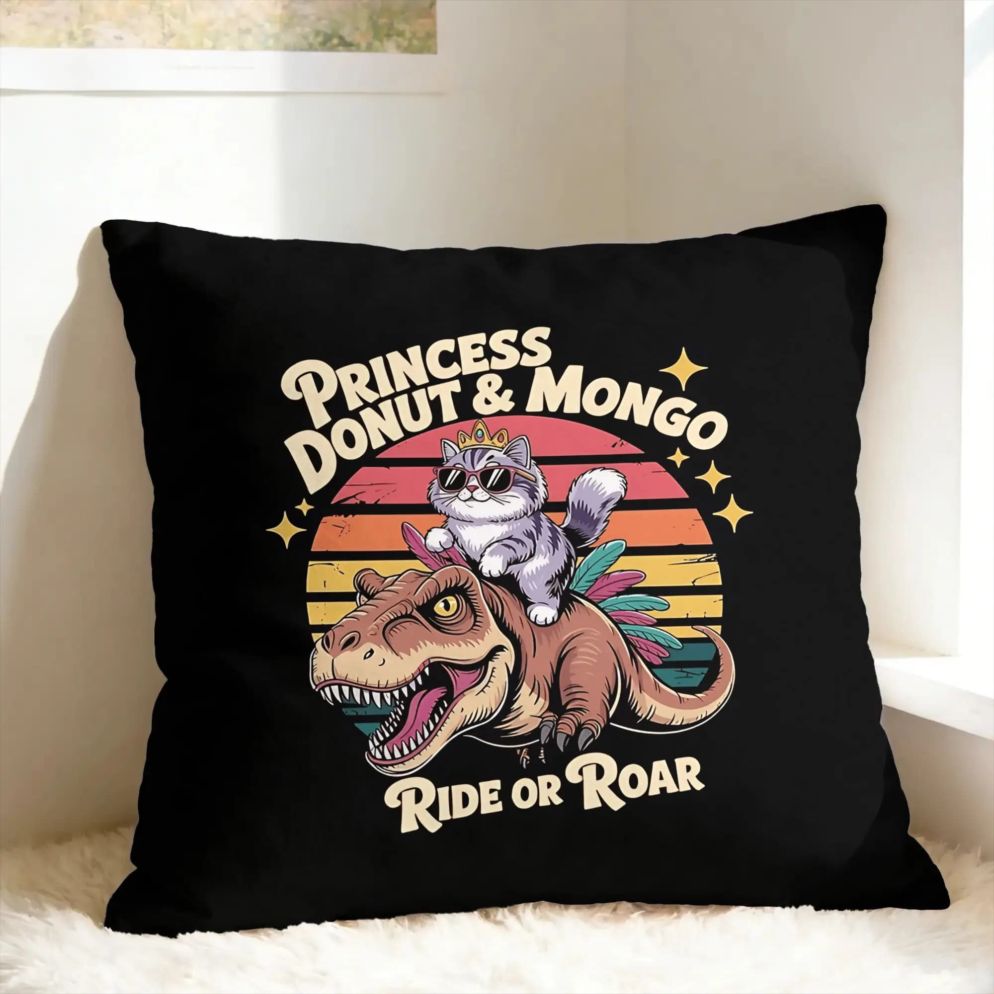 Donut Cat Dungeon Crawler Carl Pillowcases Novelty Pillow Case For Couch Sofa Bedroom Soft Pillow Cover