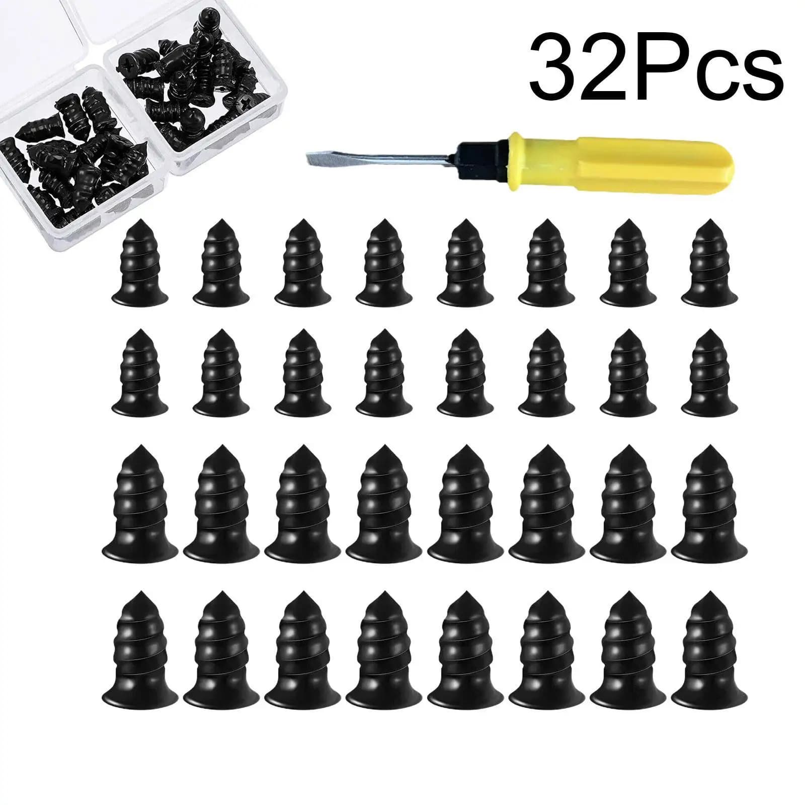 Set di Kit di riparazione per pneumatici sottovuoto per auto da 32 pezzi strumento per chiodi in gomma per riparazione di pneumatici sottovuoto strumento per toppe a vite in gomma per foratura di pneumatici Tubeless