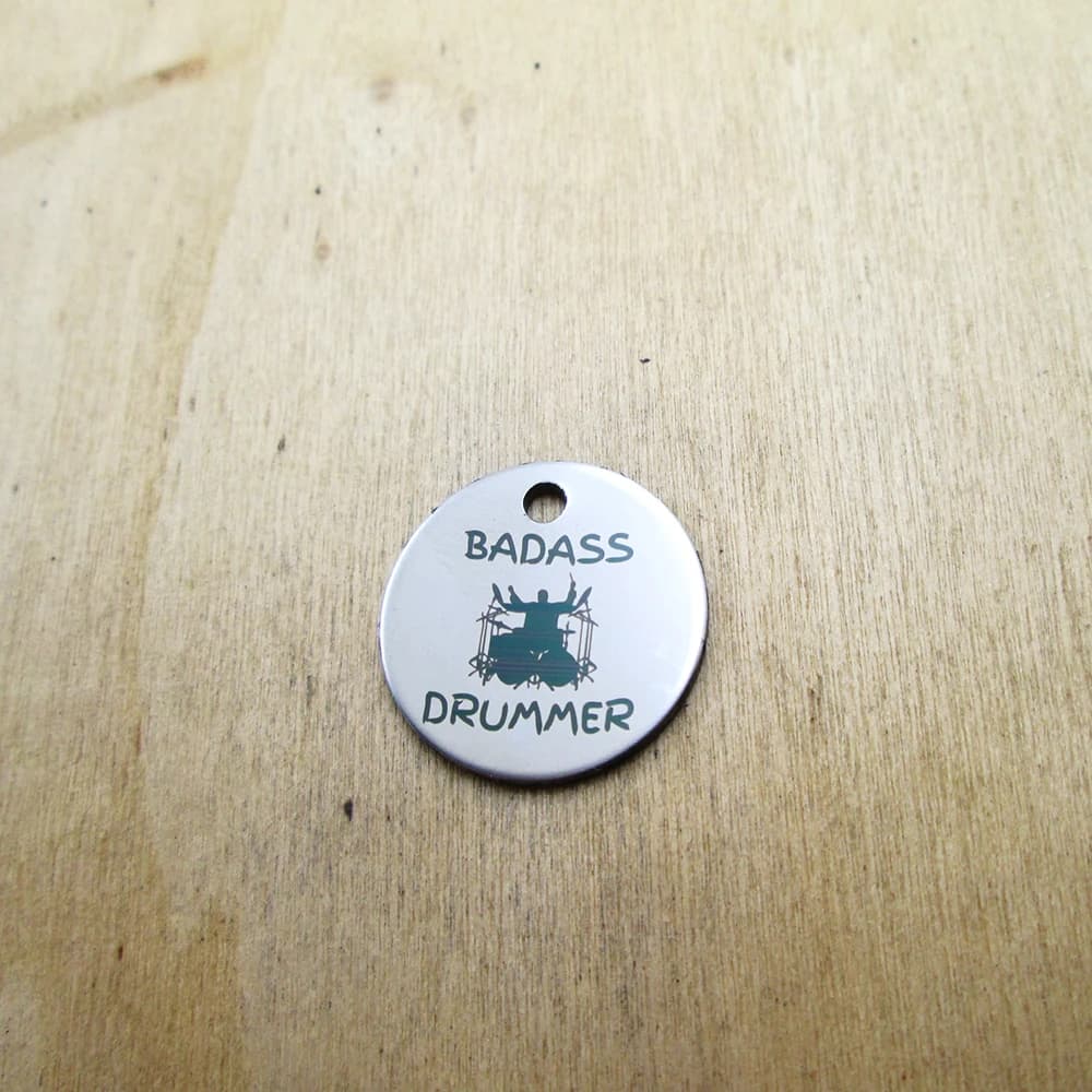 20 pieces-- stainless steel pendants for drummer Pendants with laser engraved DIY pendants