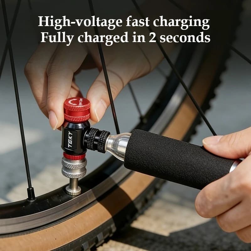 Pumps Inflator Head Aluminum Alloy Tire Tool Mini Bike CO2 Pump Bicycle Accessories