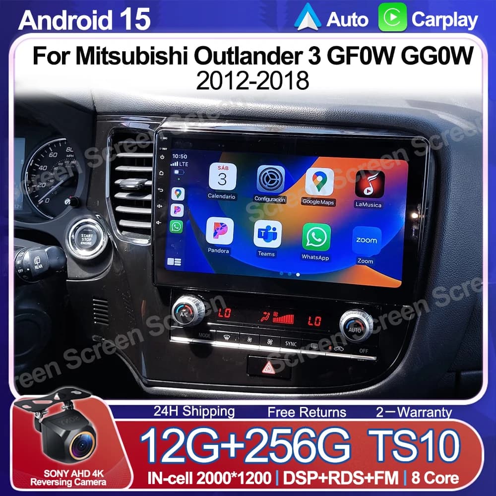 Android 15 Carplay Auto 2K Schermo Per Mitsubishi Outlander 3 GF0W GG0W 2012 - 2018 Autoradio Lettore Multimediale Autoradio Stereo