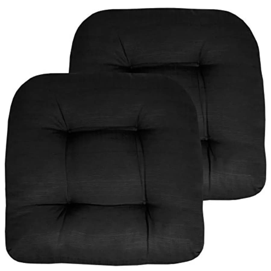 Cuscini per Patio, Imbottiture per Sedie da Esterno, Premium, Confortevoli, Spessi, con Imbottitura in Fibra, Trapuntati, 48x48 cm, Coprisedile, Confezione da 1