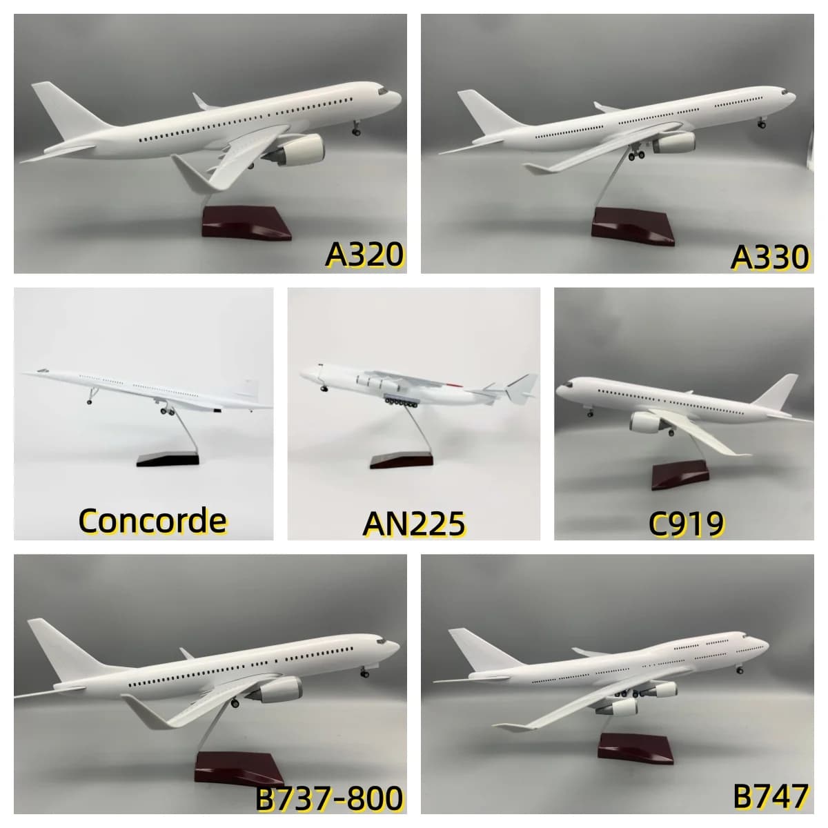 47CM Blank White DIY Airplane Model Kit for Handcraft & Collection B747/777/787/737/AN225/A330/320/C919 Unassembled Plane
