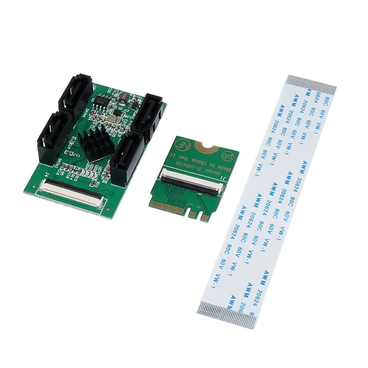 NEW FACTORY~M.2 A E Key to 4 SATA3.0 Adapter 10CM Short Cable 6Gbps Expansion for Mini PC/NAS/Industrial SATA SSD/HDD