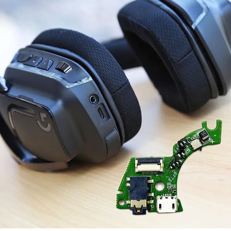 PCB charging micro- USB for Logitech G933 G935 G633 G635 Replacement of gaming headphone charging port Artemis Spectrum