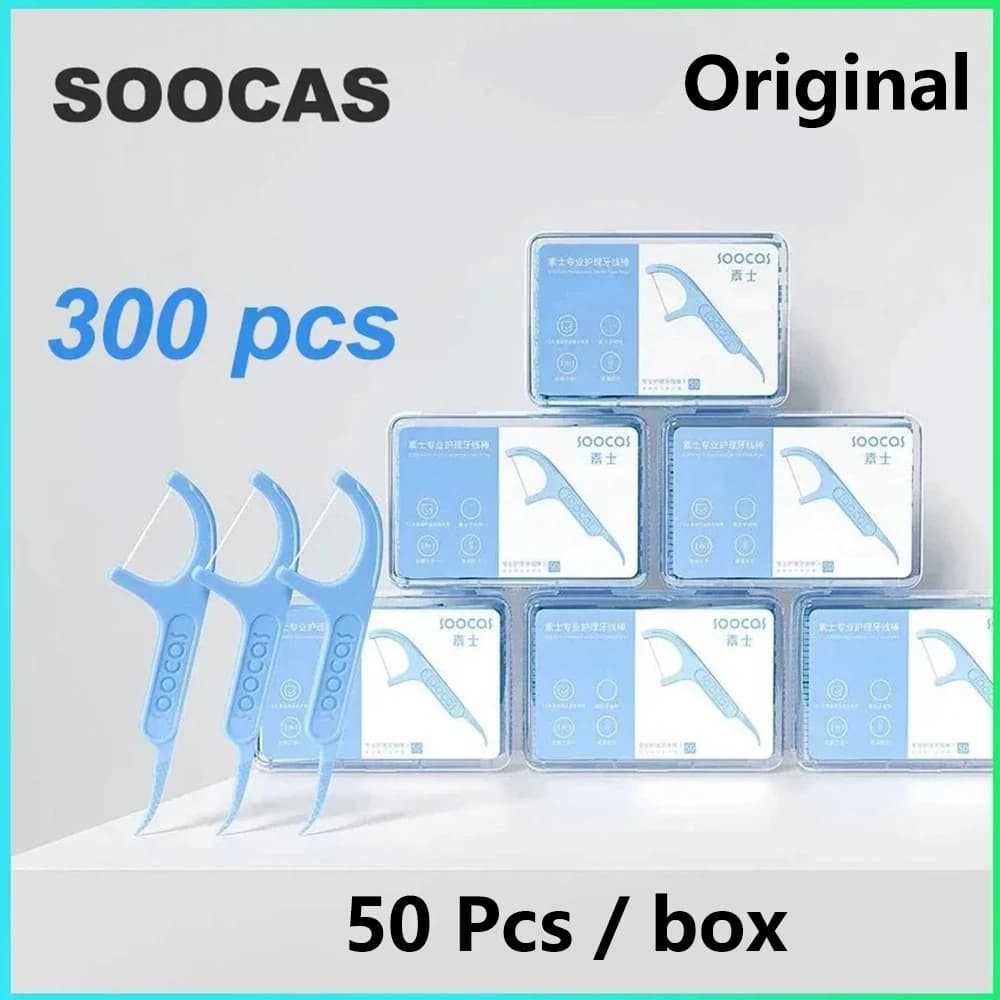 Disponibile Youpin SOOCAS Dental Foss Pick Dents Stuzzicadenti Stick Igiene Orale Design ergonomico Test Food Grade 50 pz/scatola