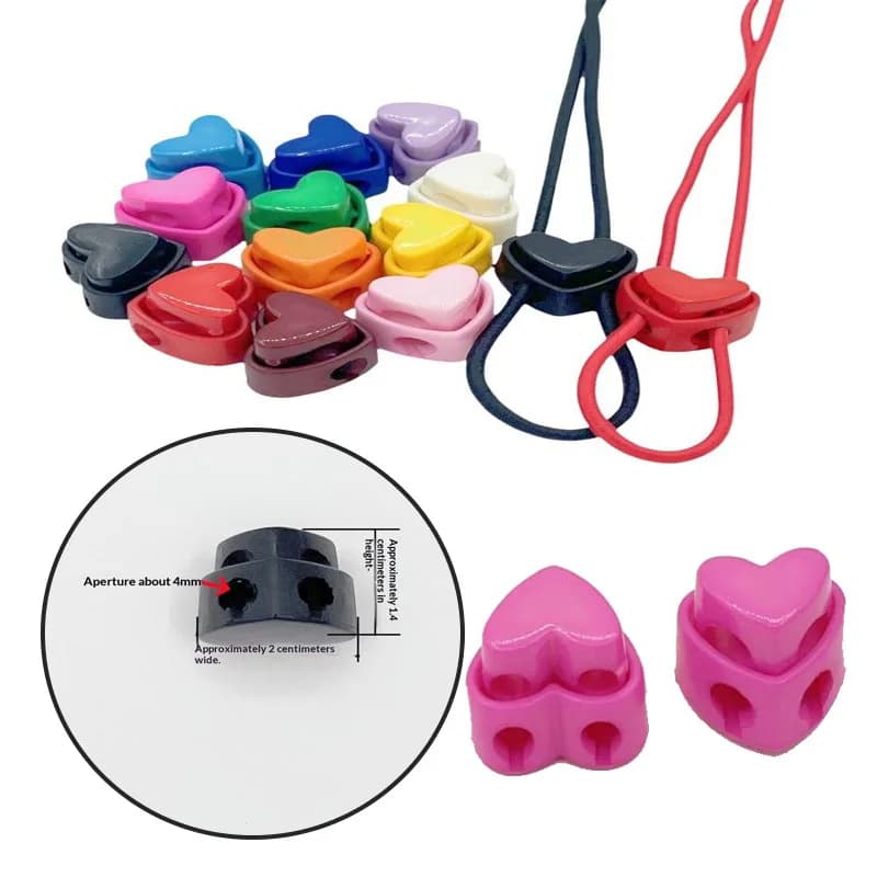 Set di 5 fermagli colorati per ferri da maglia a forma di cuore, protettori per punte a doppio foro, accessori fai da te per il magliaio