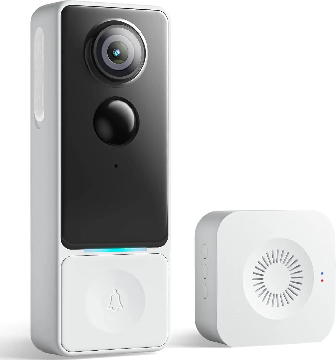 Campanello Video Wireless con Telecamera e Suoneria, Rilevamento Movimento Umano, Alimentato a Batteria, Compatibile con Alexa e Google Assistant